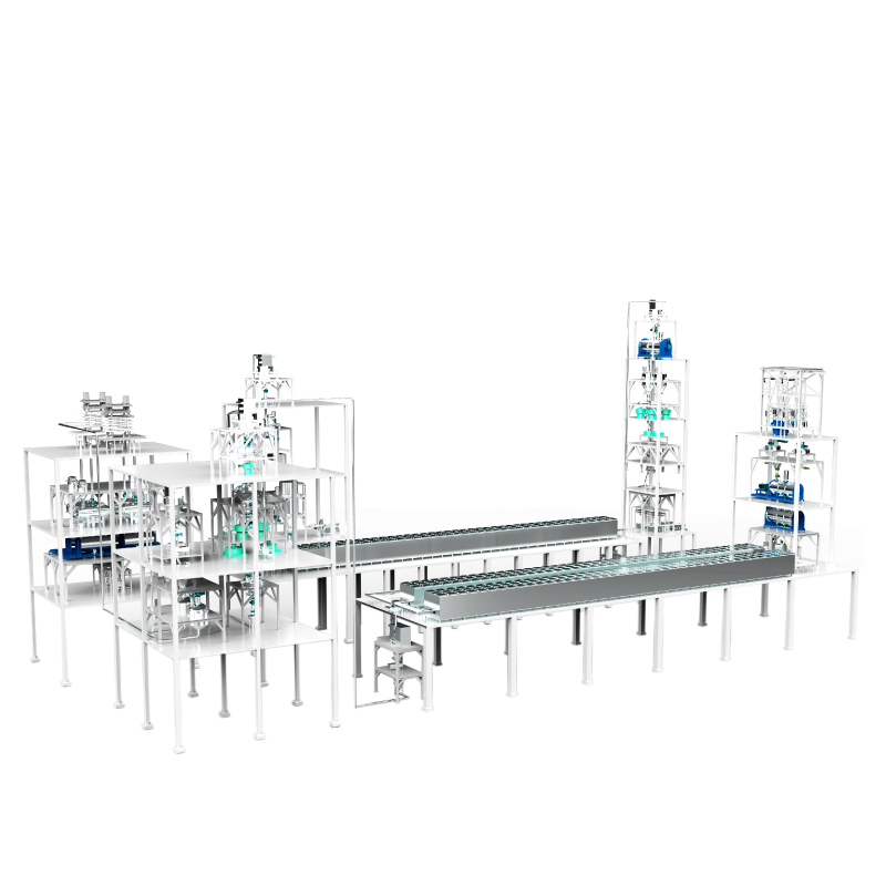 Lithium battery positive and negative electrode material automated production line